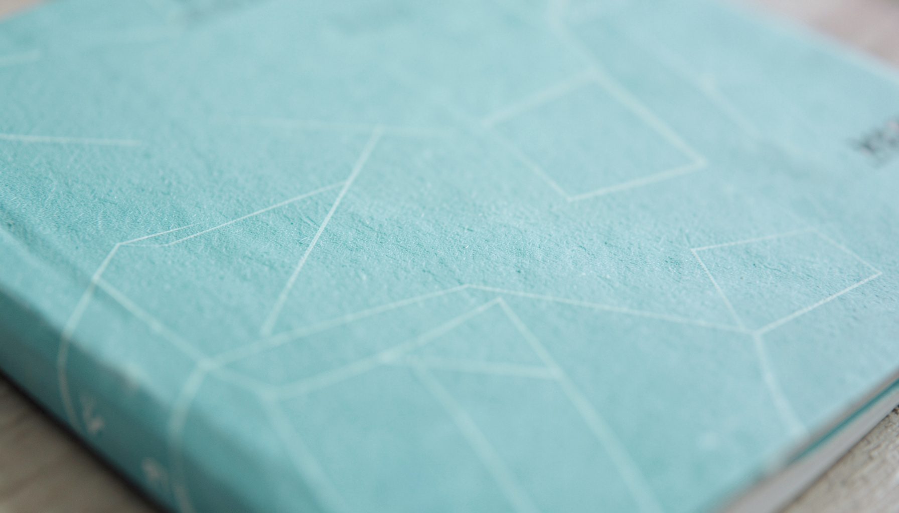 A close-up of a training manual cover with subtle geometric patterns, professional development mood